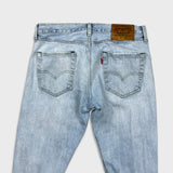 Levi’s 501 ST Jeans Mens 30x30 Blue Straight Taper Light Wash Distressed Denim Pants
