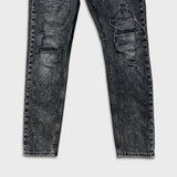 Levi's 512 Jeans Men 34x30 Black Slim Taper Leg Dark Wash Distressed Stretch Denim Pants