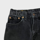 Vintage Levi's 550 Jeans Womens 27x30 Black Relaxed Fit Tapered Leg 90s Denim Pants