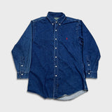 Vintage 90s Polo Country Ralph Lauren Denim Shirt Mens Large Blue Button Up