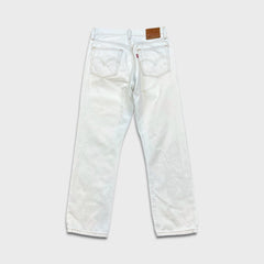 Levi's 501 Jeans Womens 27x26 White Original Fit Straight Light Wash Denim Pants
