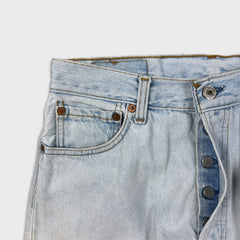 Vintage 90s Levis 501 Jeans Womens 29x31 Original Straight Light Wash Distressed Denim Pants