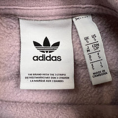 Adidas Sweatshirt Womens Small Pink Original Trefoil Spell Out Pullover Crewneck