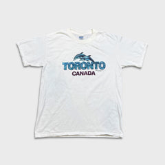 Vintage 2000 Toronto Canada Dolphin T Shirt Mens Medium White Animal Graphic Tee