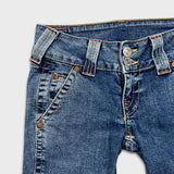 Vintage Y2K True Religion Sammy Jeans Womens 28x32 Blue Low Rise Flare Leg Bootcut Denim Pants
