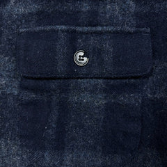 A.P.C. Shirt Mens Small Blue Rue Madame Paris Wool Plaid Check Flannel Button Up