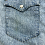 Levi's Denim Shirt Mens Large Blue Light Wash Casual Western Jean Pearl Snap