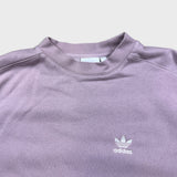 Adidas Sweatshirt Womens Small Pink Original Trefoil Spell Out Pullover Crewneck