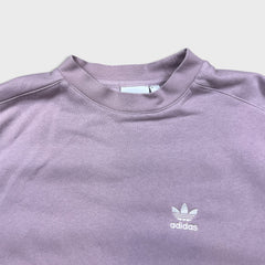 Adidas Sweatshirt Womens Small Pink Original Trefoil Spell Out Pullover Crewneck