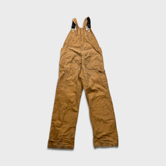 Carhartt Iconic R01 Duck Bib Overall Mens 34x32 Brown Relaxed Fit Carpenter Workwear