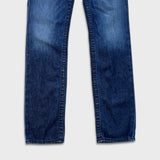 True Religion Jack Big T Jeans Womens 28x32 Blue Slim Straight Low Rise USA Denim Pants