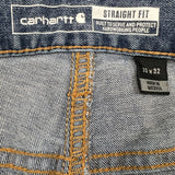 Carhartt Jeans Mens 33x29 Blue Straight Fit Faded Medium Wash Workwear Denim Pants