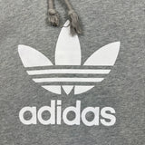 Adidas Originals Hoodie Mens Small Gray Trefoil Spell Out Hooded Sweater