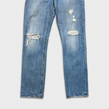 Levi's 501 Jeans Womens 30x32 Blue Original Fit Straight Distressed Medium Wash Denim Pants