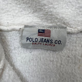 Vintage 90s Polo Sport Ralph Lauren Fleece Mens XL White USA 1/4 Zip Jacket
