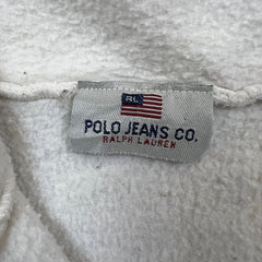 Vintage 90s Polo Sport Ralph Lauren Fleece Mens XL White USA 1/4 Zip Jacket