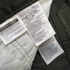 Levi's 502 Pants Mens 34x30 Green Corduroy Tapered Stretch Regular Fit Mid Rise