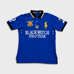 Vintage 1996 Polo Ralph Lauren Shirt Mens Large Blue Blackwatch Polo Team