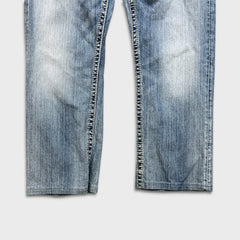 Silver Jeans Co. Grayson Mens 36x29 Blue Relaxed Fit Straight Leg Light Wash Denim Pants