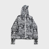 Lululemon Scuba Hoodie Women Size 8 White Black Glacier Lace Full Zip Sweater