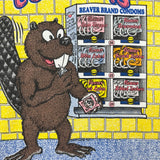 Vintage 1992 Beaver Brand Condoms T Shirt Mens Large White USA Single Stitch Humour