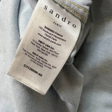 Sandro Paris Oxford Denim Shirt Mens XS Blue Casual Light Wash Button Up