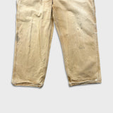 Carhartt B11 Pants Mens 44x30 Beige Loose Straight Duck Dungaree Fit Distressed