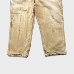 Carhartt B11 Pants Mens 44x30 Beige Loose Straight Duck Dungaree Fit Distressed