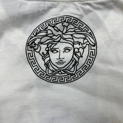 Versace T Shirt Mens Medium White Spell Out Medusa Logo Short Sleeve Tee