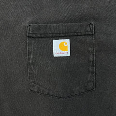 Carhartt T Shirt Mens XL Black Loose Fit Workwear Faded Short Sleeve Pocket Tee