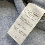 Levi's Strauss Denim Shirt Mens Large Blue Light Wash Casual Western Pearl Snap