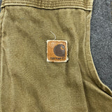Vintage 90s Carhartt Vest Jacket Mens Small Beige Distressed Workwear USA Canvas