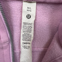 Lululemon Scuba Oversized 1/2 Zip Hoodie Womens Medium Pink Hooded Sweater