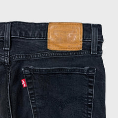 Levi's 510 Skinny Jeans Mens 32x28 Black Dark Wash Stretch Mid Rise Tapered Leg Denim Pants