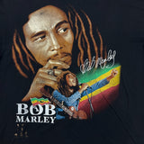 Vintage Y2K Bob Marley T Shirt Mens 2XL Black The Roxx Reggae Double Sided Tee