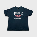 Vintage Y2K Alcatraz Psycho Ward Outpatient T Shirt Mens XL Black Distressed Tee