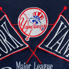 Vintage Logo 7 New York Yankees Sweatshirt Mens 2XL Blue MLB Baseball 90s Crewneck