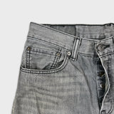 Levi's 501 Jeans Mens 34x32 Gray Original Fit Straight Faded Stone Washed Denim Pants