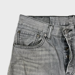 Levi's 501 Jeans Mens 34x32 Gray Original Fit Straight Faded Stone Washed Denim Pants
