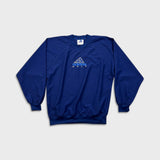 Vintage 90s Adidas Golf Jacket Mens Medium Blue Essentials 3 Stripe Windbreaker Bomber