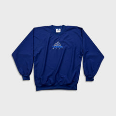 Vintage 90s Adidas Golf Jacket Mens Medium Blue Essentials 3 Stripe Windbreaker Bomber