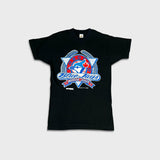 Vintage 1991 Toronto Blue Jays T Shirt Mens Medium Black American League MLB Baseball Tee