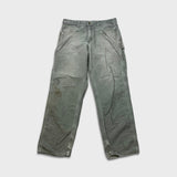 Carhartt B159 Pants Mens 34x32 Green Loose Fit Canvas Carpenter Workwear Dungaree