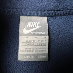 Vintage Y2K Nike Fit Therma Fleece Mens Medium Blue Swoosh Sportswear Full Zip Outdoor Jacket