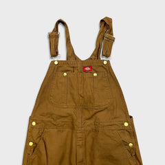 Dickies Overalls Mens 36x32 Brown Bib Hammer Loop Workwear Carpenter Canvas