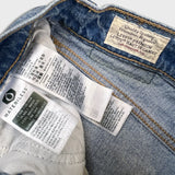 Levi's 70s Style High Flare Jeans Womens Size 26 Blue Light Wash Distressed Denim Pants