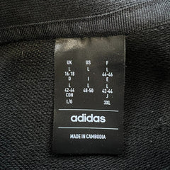 Adidas Sweatshirt Womens Large Black French Terry Loose Fit Graphic Pullover Crewneck