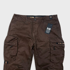 G-Star Raw 3301 Pants Mens 36x30 Brown 3D Straight Relaxed Utility Cargo Trouser