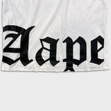 AAPE By A Bathing Ape T Shirt Mens Large White Distressed Monogram Moon Face Tee