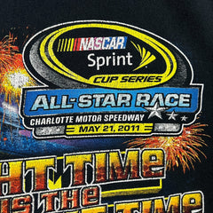 Vintage 2011 NASCAR Sprint Cup All Star Race T Shirt Mens XL Black Double Sided Tee